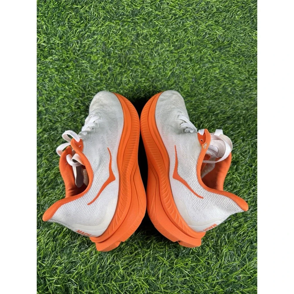 Hoka Mach 6 Lava Orange White Road Running Shoes Mens 10.5 D 1147790-FLV